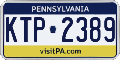 PA license plate KTP2389