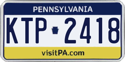PA license plate KTP2418