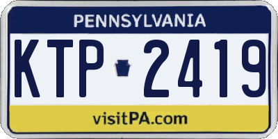 PA license plate KTP2419