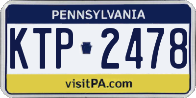 PA license plate KTP2478