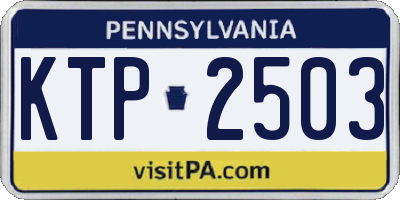 PA license plate KTP2503
