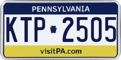 PA license plate KTP2505