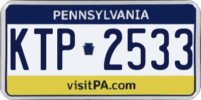 PA license plate KTP2533