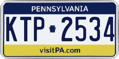 PA license plate KTP2534