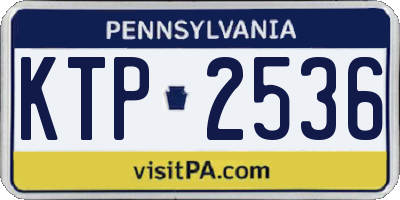 PA license plate KTP2536