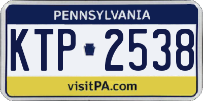 PA license plate KTP2538