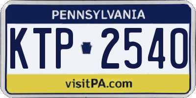 PA license plate KTP2540