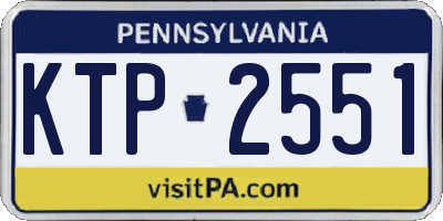 PA license plate KTP2551