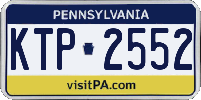 PA license plate KTP2552