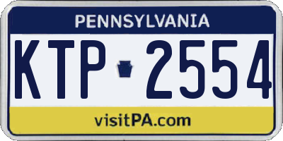 PA license plate KTP2554