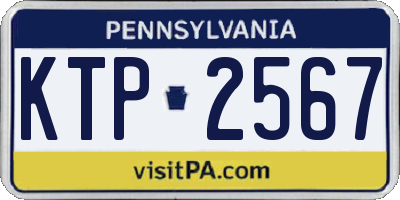 PA license plate KTP2567