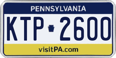 PA license plate KTP2600