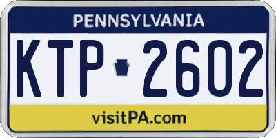 PA license plate KTP2602
