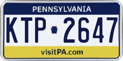 PA license plate KTP2647
