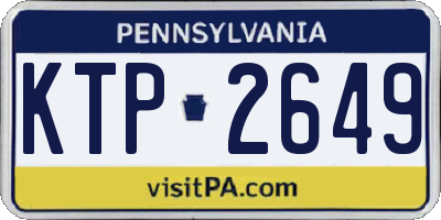 PA license plate KTP2649
