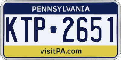 PA license plate KTP2651