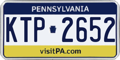 PA license plate KTP2652