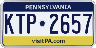 PA license plate KTP2657