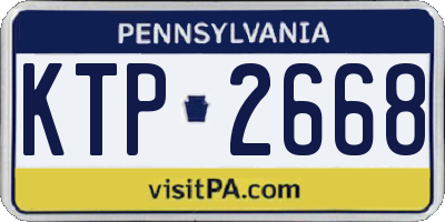 PA license plate KTP2668