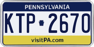 PA license plate KTP2670