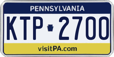 PA license plate KTP2700