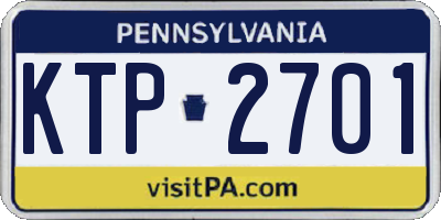 PA license plate KTP2701