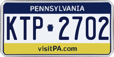 PA license plate KTP2702
