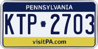 PA license plate KTP2703