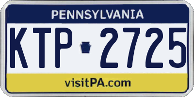 PA license plate KTP2725