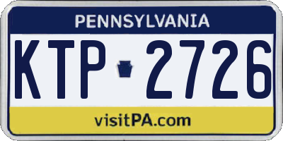 PA license plate KTP2726