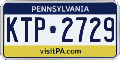 PA license plate KTP2729