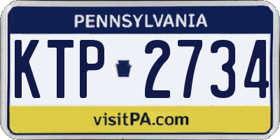 PA license plate KTP2734