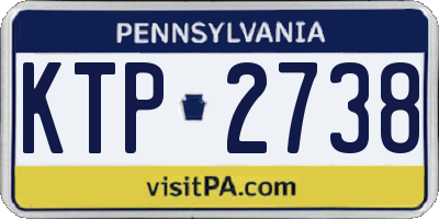 PA license plate KTP2738