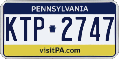 PA license plate KTP2747