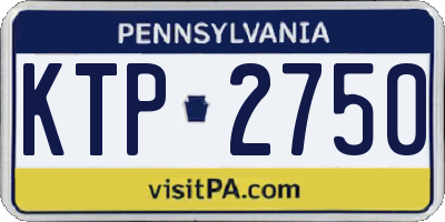 PA license plate KTP2750