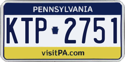 PA license plate KTP2751