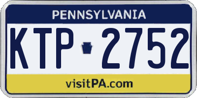 PA license plate KTP2752