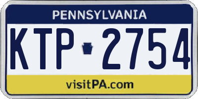 PA license plate KTP2754