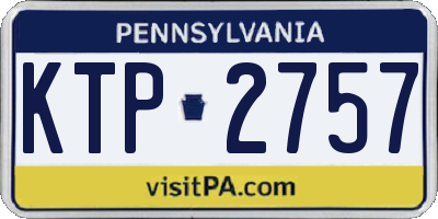 PA license plate KTP2757