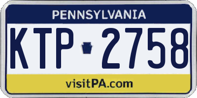 PA license plate KTP2758