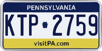 PA license plate KTP2759