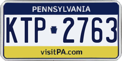 PA license plate KTP2763