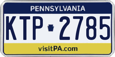 PA license plate KTP2785
