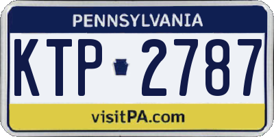PA license plate KTP2787