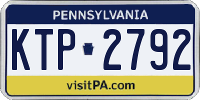 PA license plate KTP2792