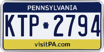 PA license plate KTP2794