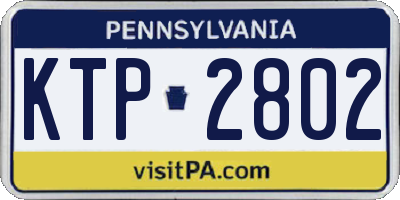 PA license plate KTP2802