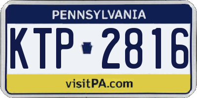 PA license plate KTP2816