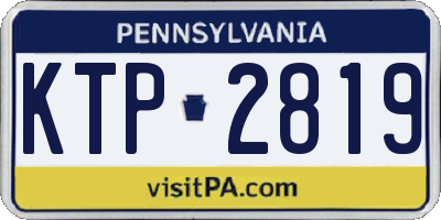 PA license plate KTP2819