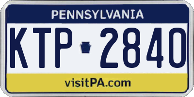 PA license plate KTP2840